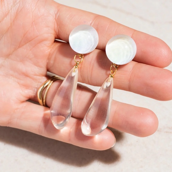 NWT Anthropologie Casa Clara Hailey Lucite Drop Earrings - Picture 4 of 5